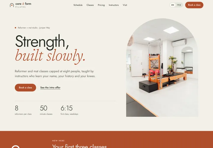 Core & Form Pilates demo website