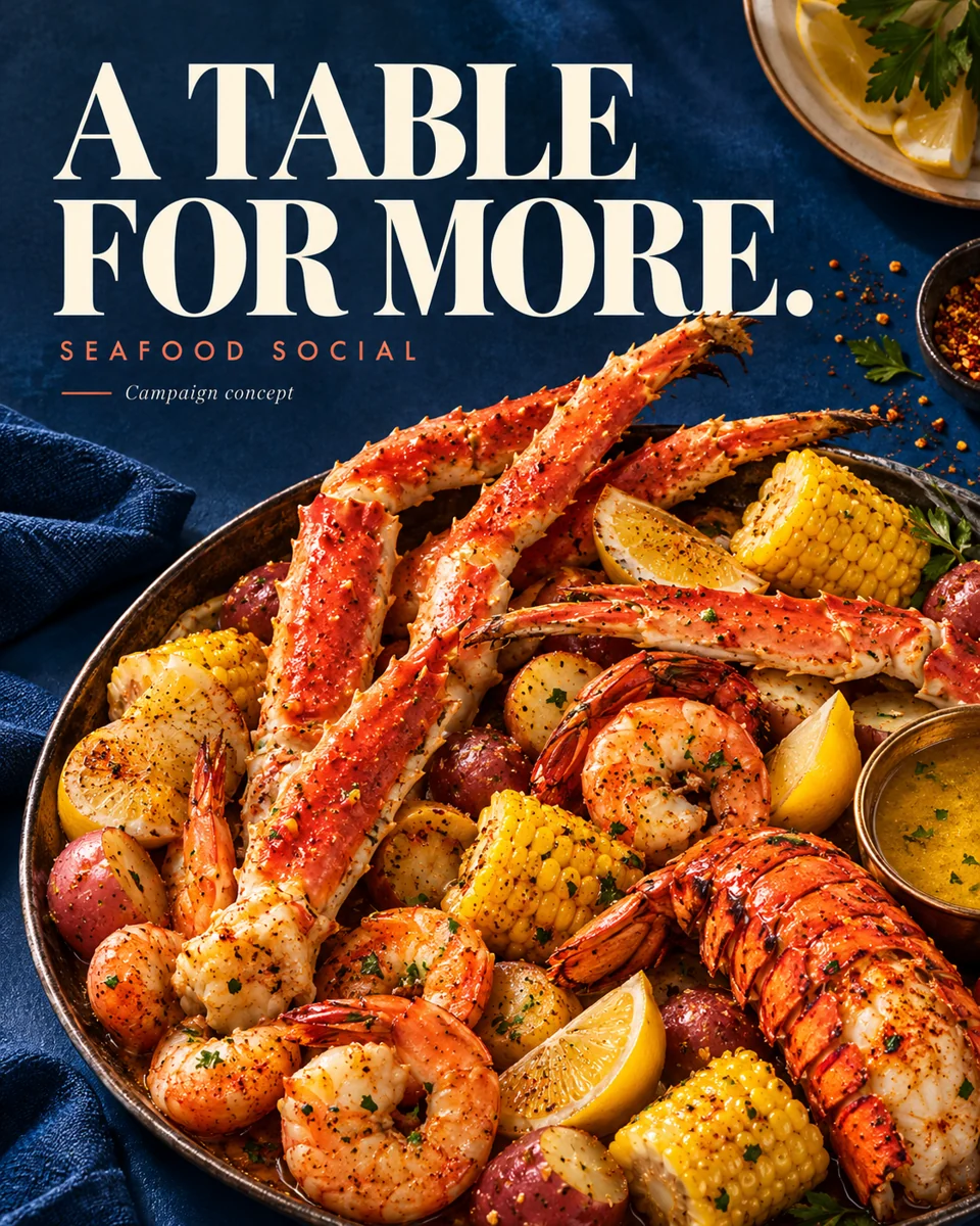 海鲜活动帖子：A table for more