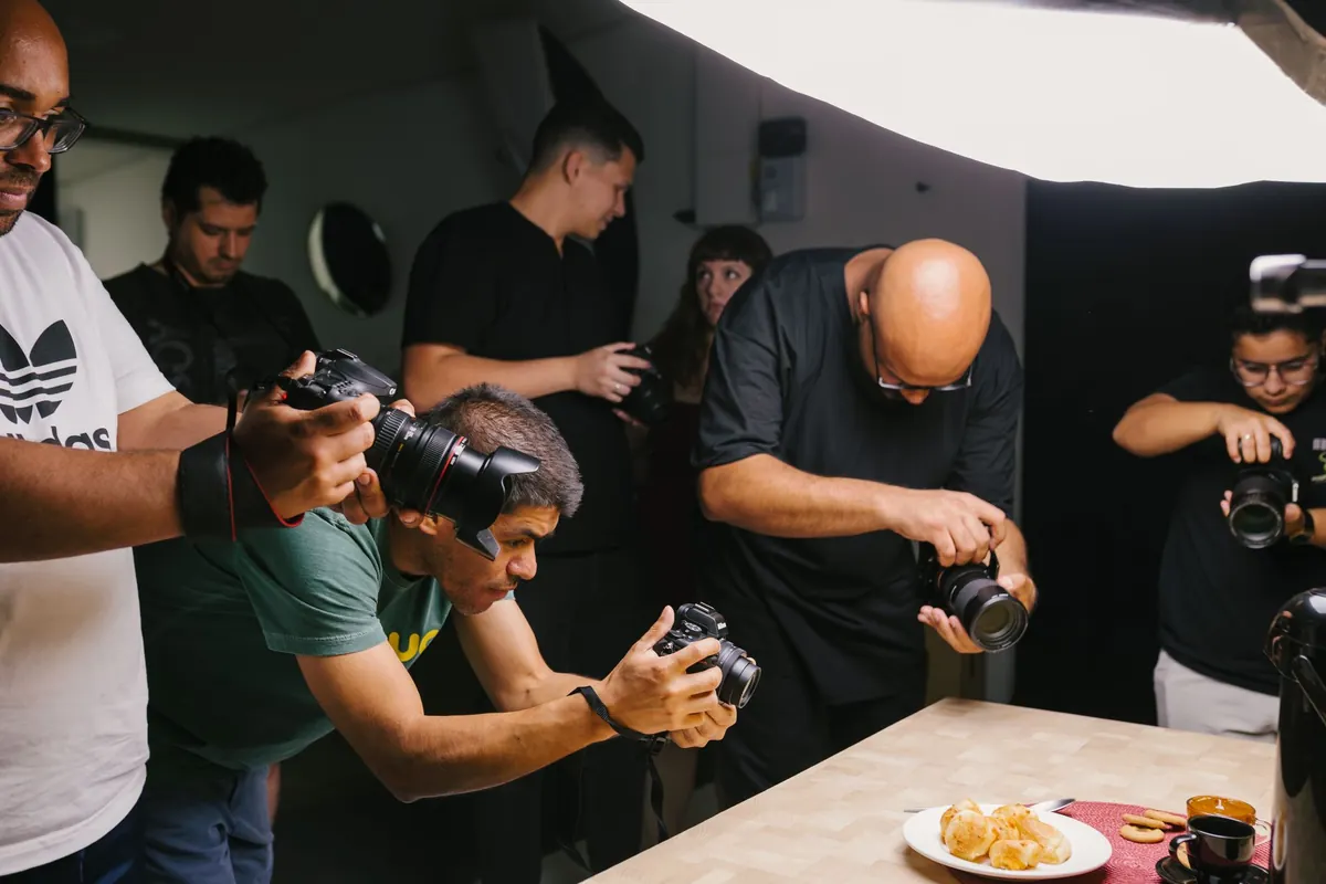 A photographer shooting a dish for social